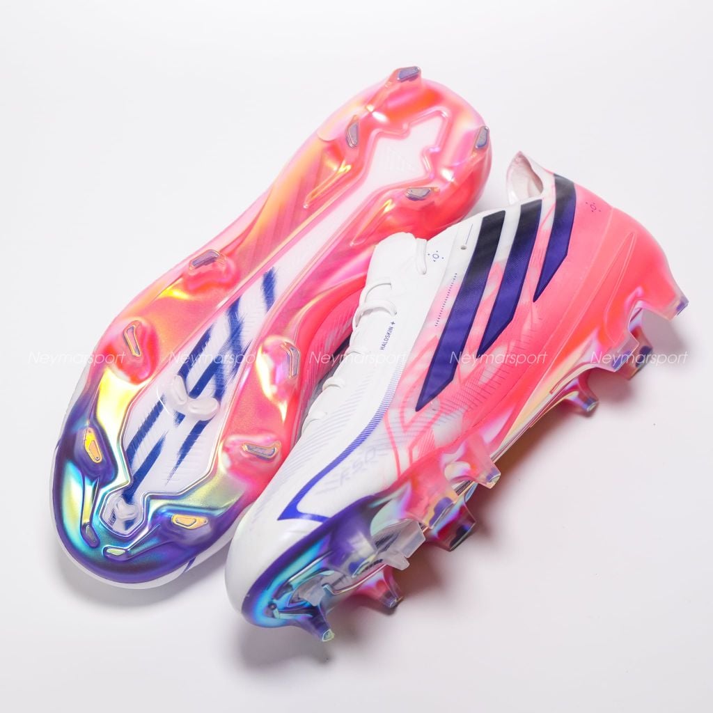 Giày đá bóng cỏ tự nhiên Adidas F50 Hyperfast Elite FG Chaos vs Control - Footwear white/Solar Purple/Solar Turbo KJ3432
