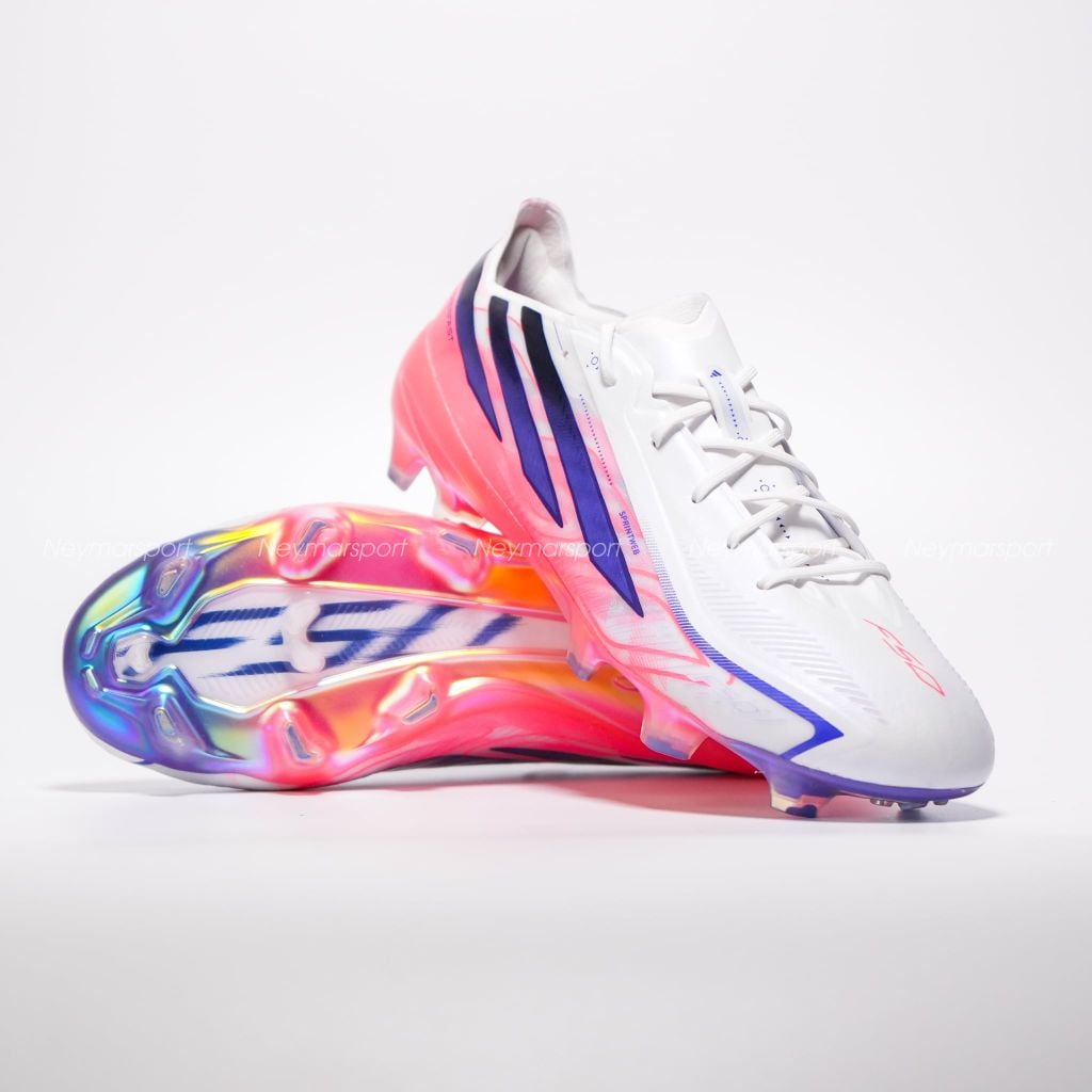 Giày đá bóng cỏ tự nhiên Adidas F50 Hyperfast Elite FG Chaos vs Control - Footwear white/Solar Purple/Solar Turbo KJ3432