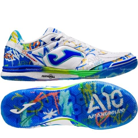 Giày đá bóng Futsal Joma Top Flex Rebound Amandinha 2699 Limited Edition IN -White/Multi Color TORW2699IN