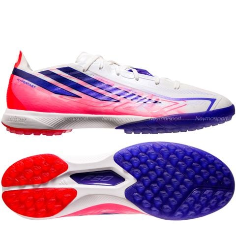 Giày đá bóng cỏ nhân tạo Adidas F50 Hyperfast Pro TF Chaos vs Control - Footwear white/Solar Purple/Solar Turbo KJ6092