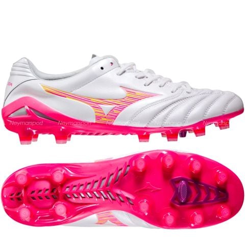 Giày đá bóng cỏ tự nhiên Mizuno Monarcida Neo III ELITE FG Blazing Flair - White/Fuchsia Purple P1GA262064