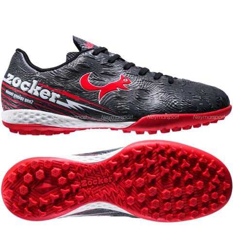 Giày đá bóng cỏ nhân tạo Zocker Winner Energy Gen II - Black/Red SNS-010-BR