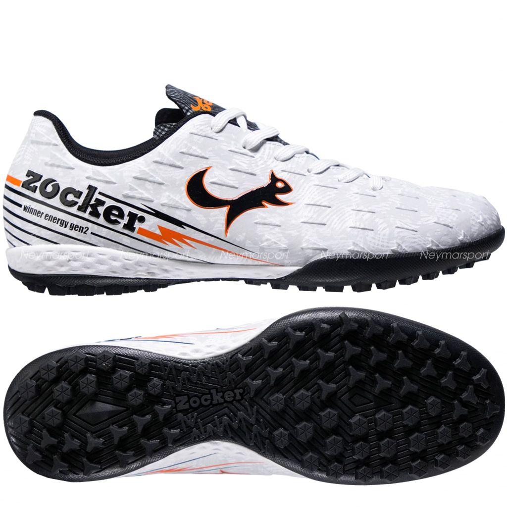 Giày đá bóng cỏ nhân tạo Zocker Winner Energy Gen II - White/Black SNS-010-WB