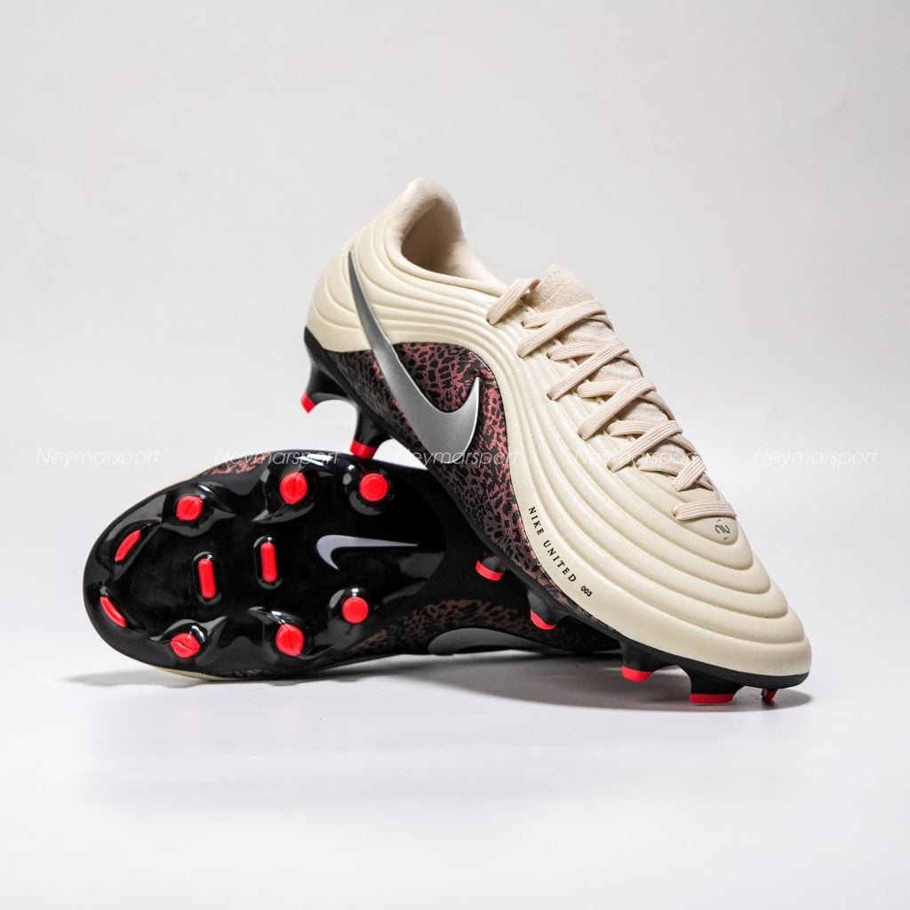 Giày đá bóng cỏ tự nhiên Nike Tiempo Maestro Academy MG United - Fossil/Metallic Silver/Burgundy Crush IO8461-201