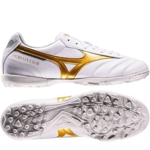 Giày đá bóng cỏ nhân tạo Mizuno Morelia II Club AS TF - White/Gold P1GD260850