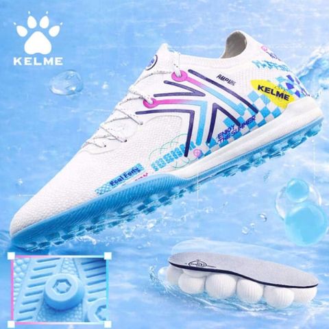 Giày đá bóng cỏ nhân tạo Kelme 5.0 TF - White/Royal Blue 9521ZX1324