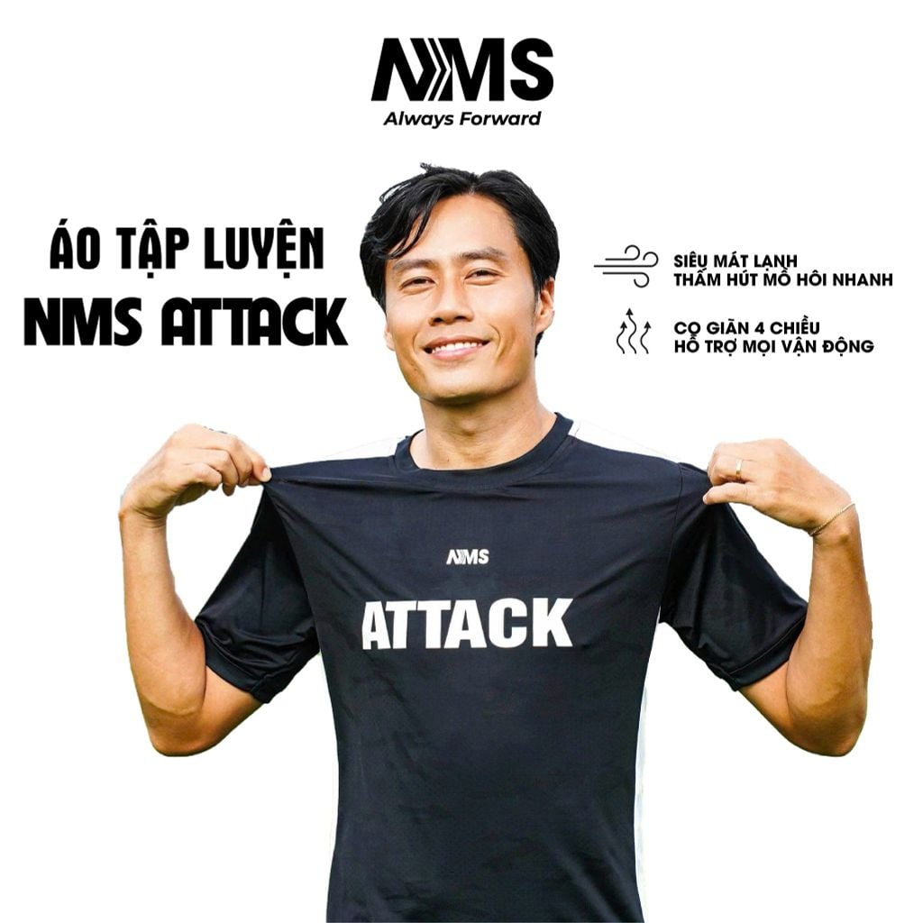 Áo tập luyện NMS ATTACK - Black/White