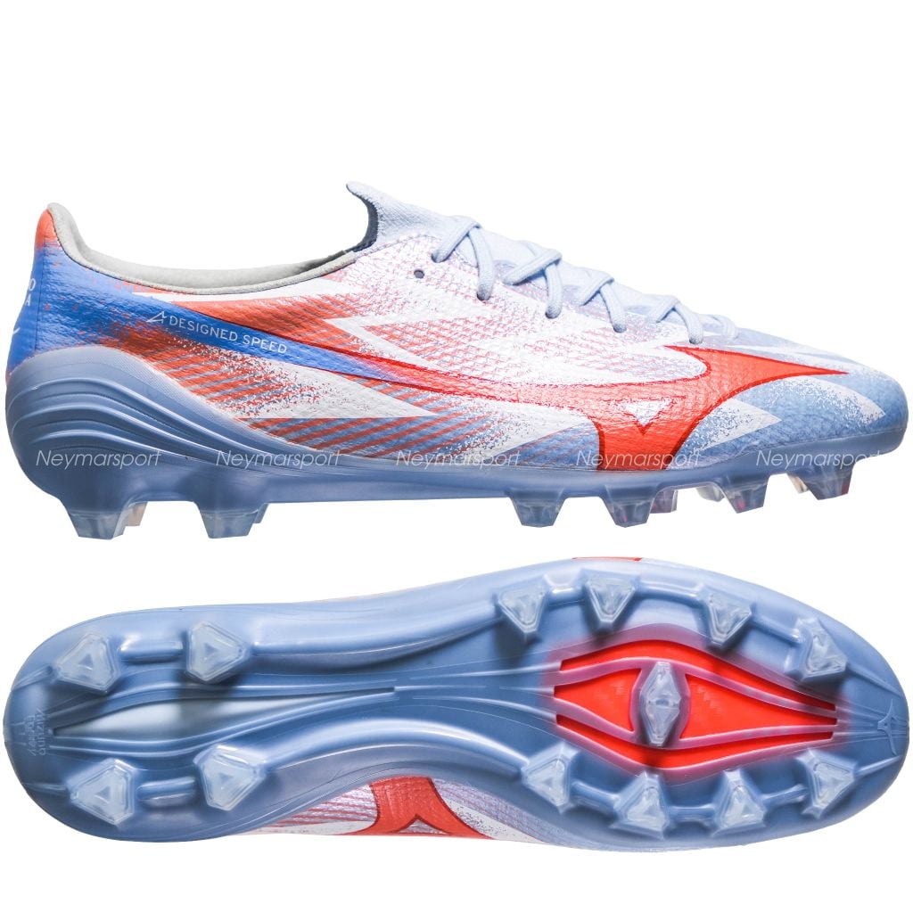 Giày đá bóng cỏ tự nhiên Mizuno Alpha III ELITE FG Serene Spark - Blue Finch/Cornflower Blue/Lava Orange