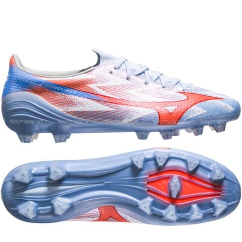 Giày đá bóng cỏ tự nhiên Mizuno Alpha III ELITE FG Serene Spark - Blue Finch/Cornflower Blue/Lava Orange
