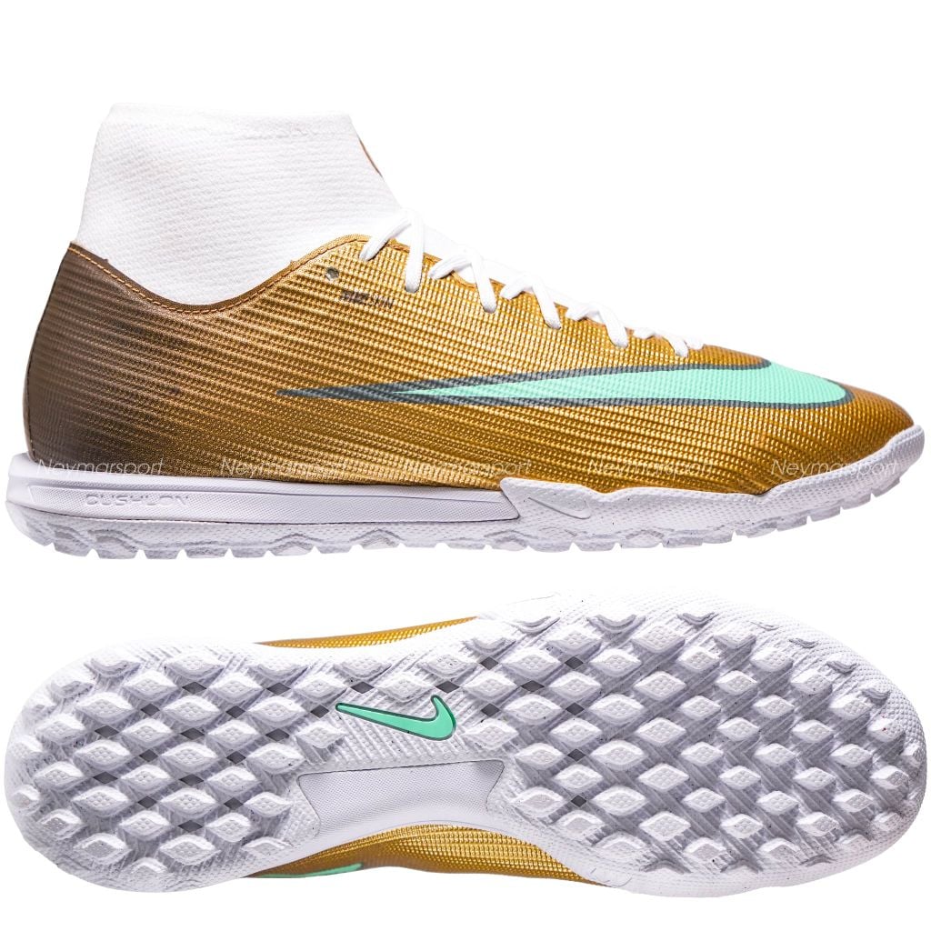 Giày bóng đá cỏ nhân tạo Nike Mercurial Superfly 11 Academy TF Mbappé Personal Edition - Metallic Gold/Green Glow IR0787-701
