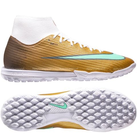 Giày bóng đá cỏ nhân tạo Nike Mercurial Superfly 11 Academy TF Mbappé Personal Edition - Metallic Gold/Green Glow IR0787-701