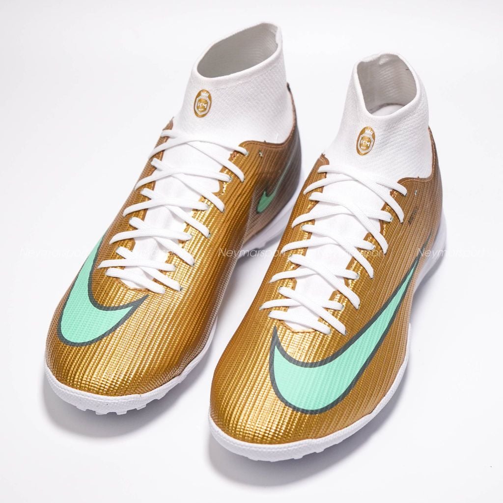 Giày bóng đá cỏ nhân tạo Nike Mercurial Superfly 11 Academy TF Mbappé Personal Edition - Metallic Gold/Green Glow IR0787-701