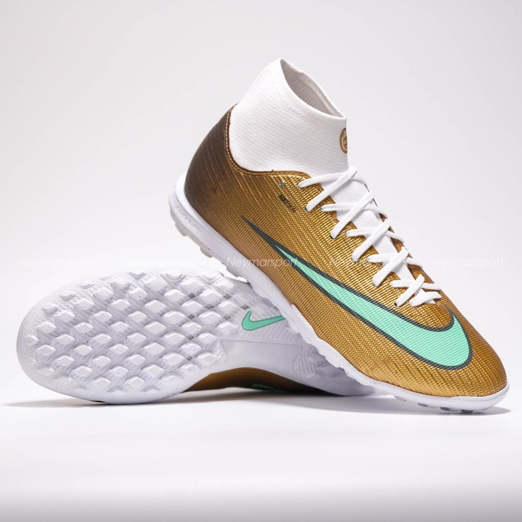 Giày bóng đá cỏ nhân tạo Nike Mercurial Superfly 11 Academy TF Mbappé Personal Edition - Metallic Gold/Green Glow IR0787-701