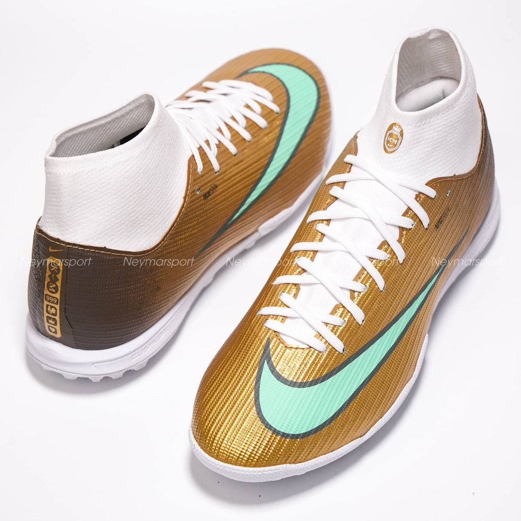 Giày bóng đá cỏ nhân tạo Nike Mercurial Superfly 11 Academy TF Mbappé Personal Edition - Metallic Gold/Green Glow IR0787-701