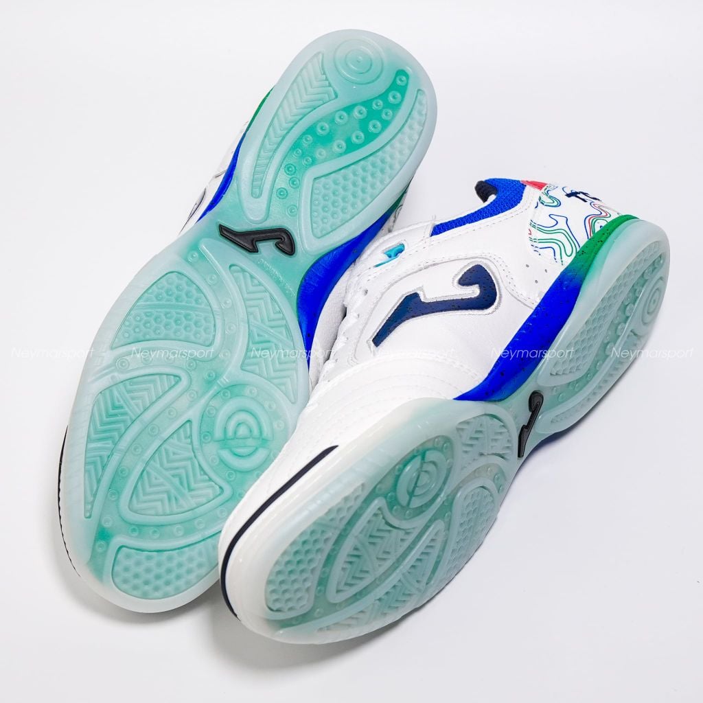 Giày đá bóng Futsal Joma Top Flex 2632 IN - White/Blue TOPW2632IN