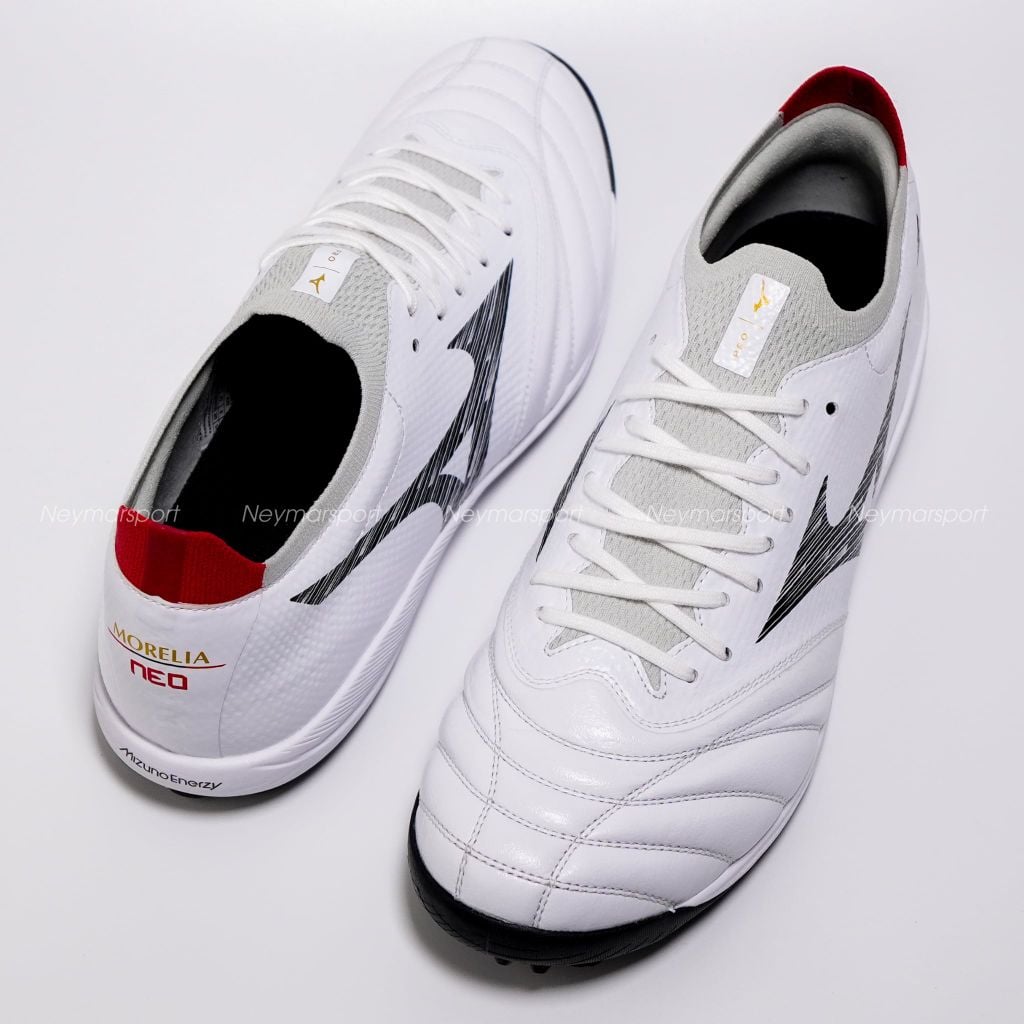 Giày đá bóng cỏ nhân tạo Mizuno Morelia Neo V Beta Pro TF - White/Black/Chinese Red P1GD269409