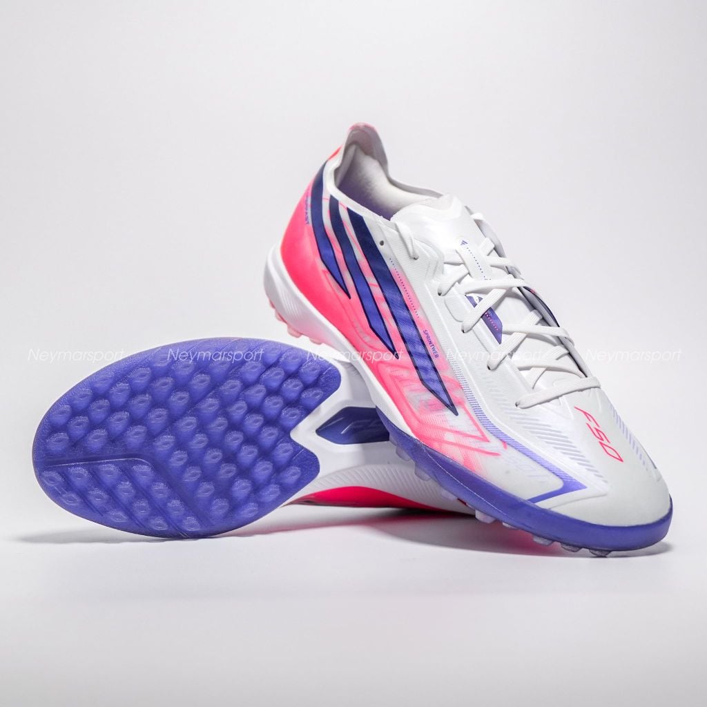 Giày đá bóng cỏ nhân tạo Adidas F50 Hyperfast Pro TF Chaos vs Control - Footwear white/Solar Purple/Solar Turbo KJ6092