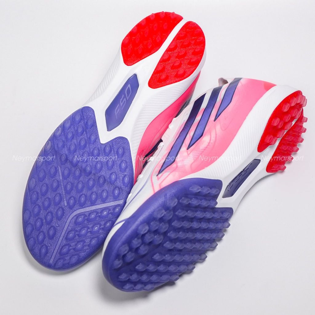 Giày đá bóng cỏ nhân tạo Adidas F50 Hyperfast Pro TF Chaos vs Control - Footwear white/Solar Purple/Solar Turbo KJ6092