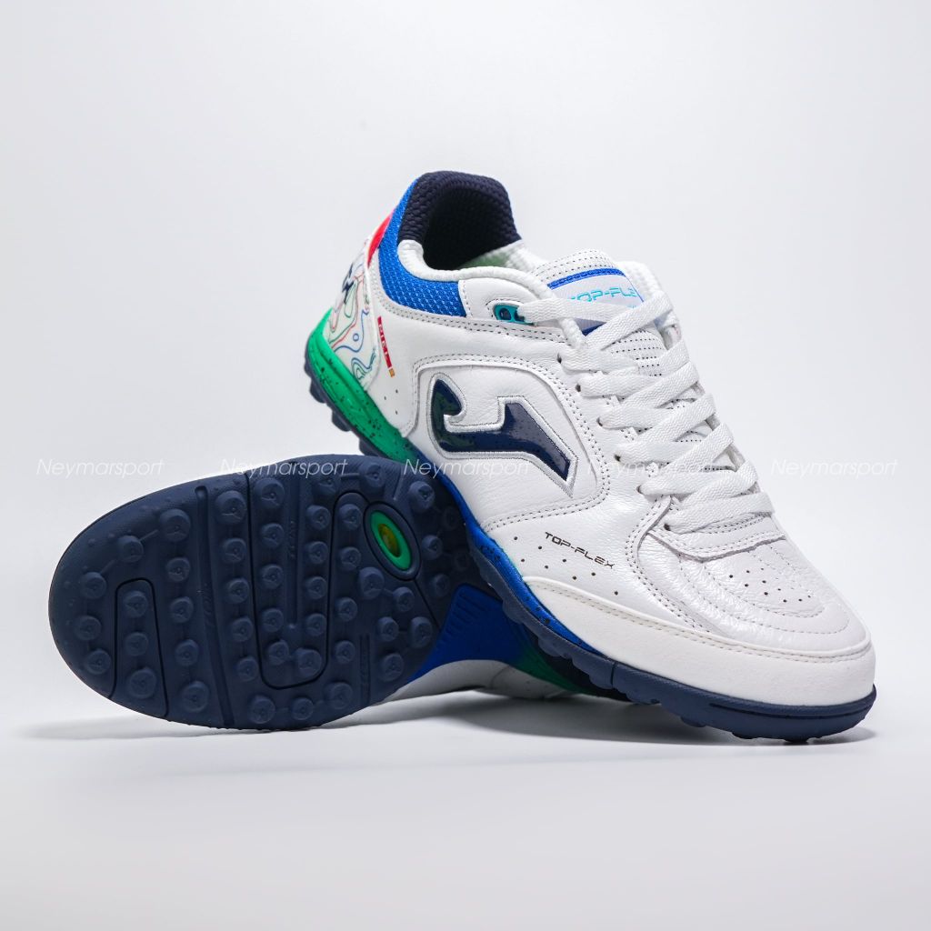Giày đá bóng Cỏ nhân tạo Joma Top Flex 2632 TF - White/Blue TOPW2632TF