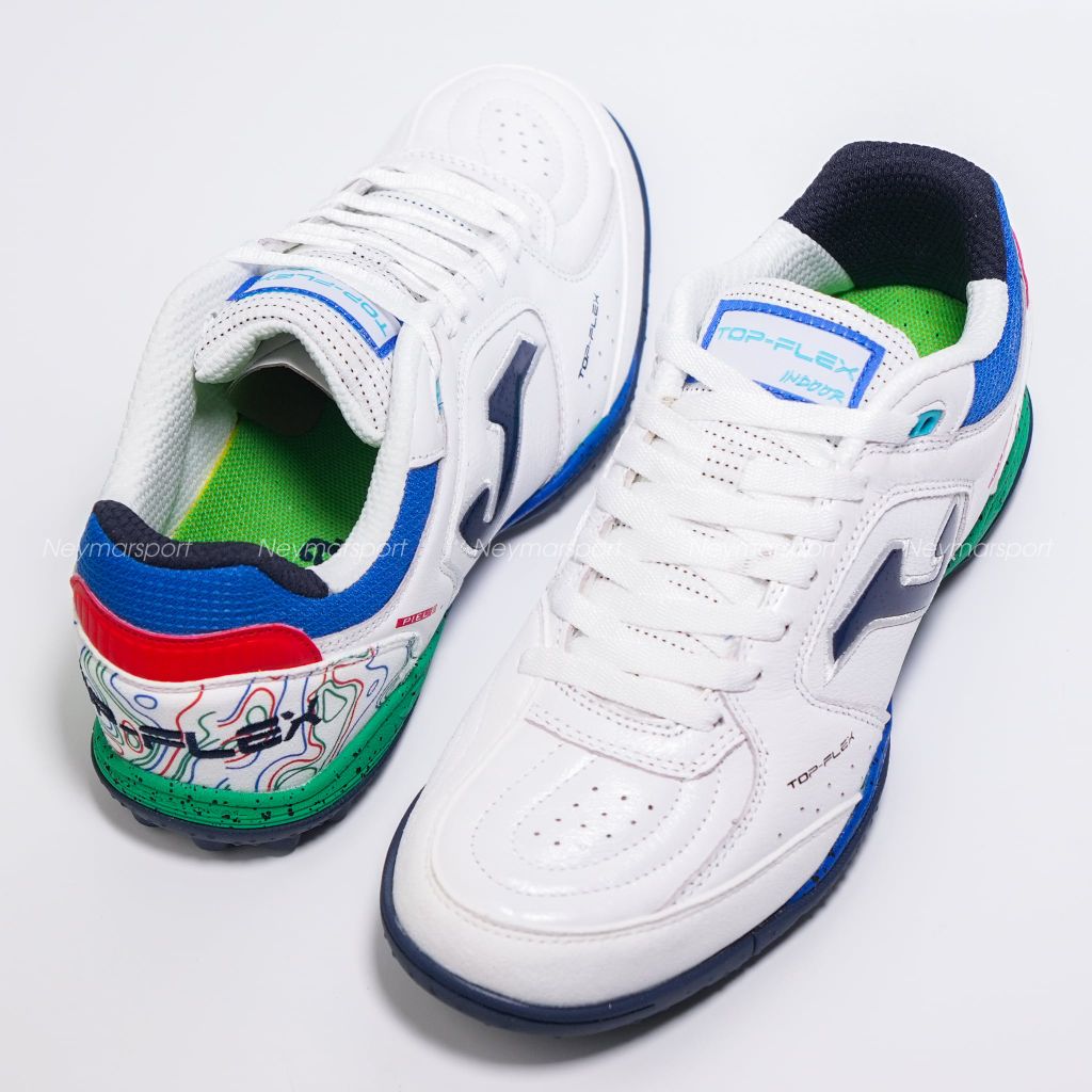 Giày đá bóng Cỏ nhân tạo Joma Top Flex 2632 TF - White/Blue TOPW2632TF