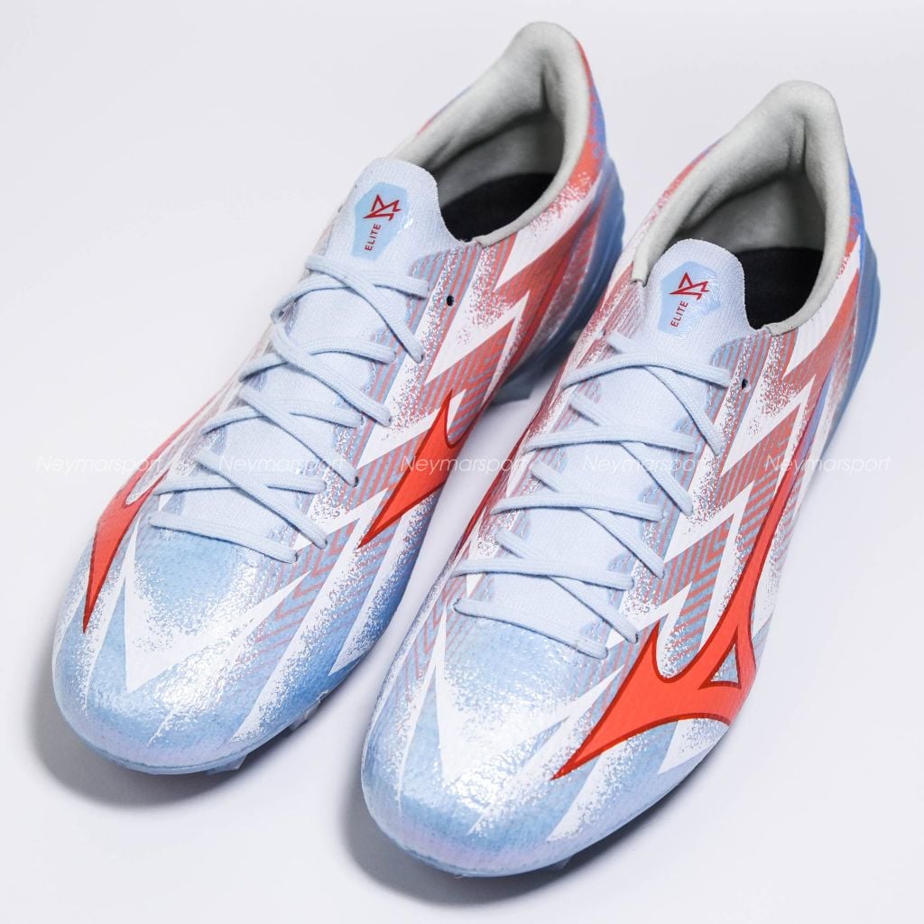 Giày đá bóng cỏ tự nhiên Mizuno Alpha III ELITE FG Serene Spark - Blue Finch/Cornflower Blue/Lava Orange