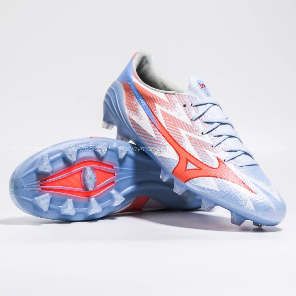 Giày đá bóng cỏ tự nhiên Mizuno Alpha III ELITE FG Serene Spark - Blue Finch/Cornflower Blue/Lava Orange