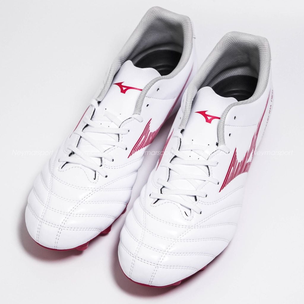 Giày đá bóng cỏ tự nhiên Mizuno Monarcida Neo III Select FG - White/MORELIA 40th Red P1GA262560