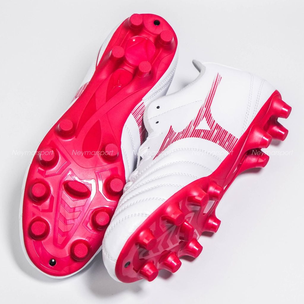 Giày đá bóng cỏ tự nhiên Mizuno Monarcida Neo III Select FG - White/MORELIA 40th Red P1GA262560