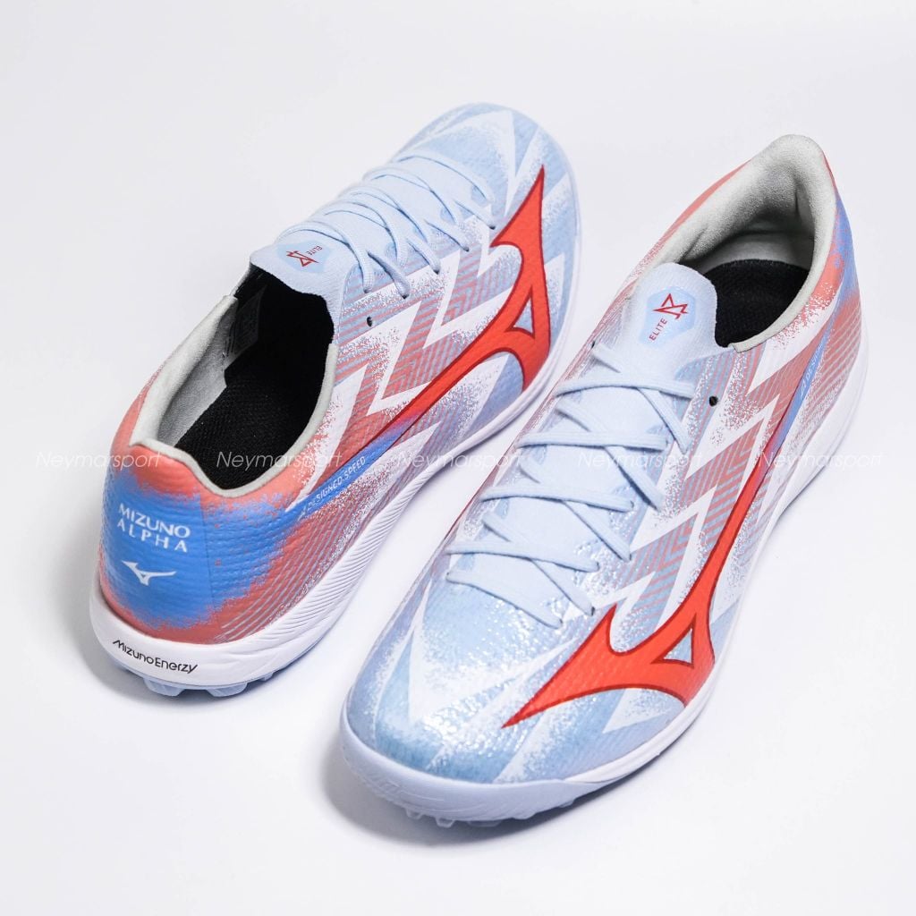 Giày đá bóng Cỏ nhân tạo Mizuno Alpha III ELITE AS TF Serene Spark - Blue Finch/Cornflower Blue/Lava Orange P1GD266222