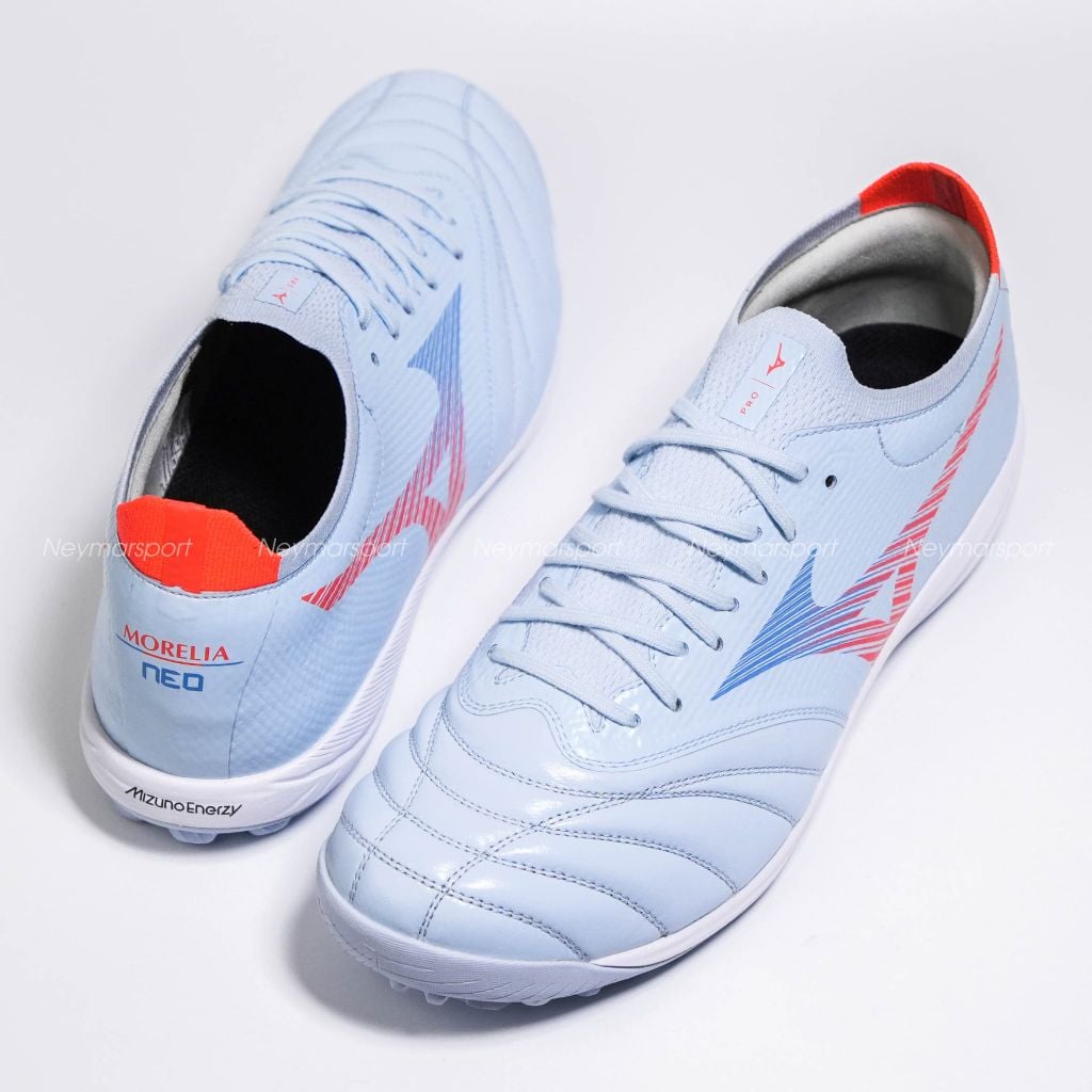 Giày đá bóng Cỏ nhân tạo Mizuno Morelia Neo V BETA Pro TF Serene Spark - Blue Finch/Cornflower Blue/Lava Orange P1GD269422