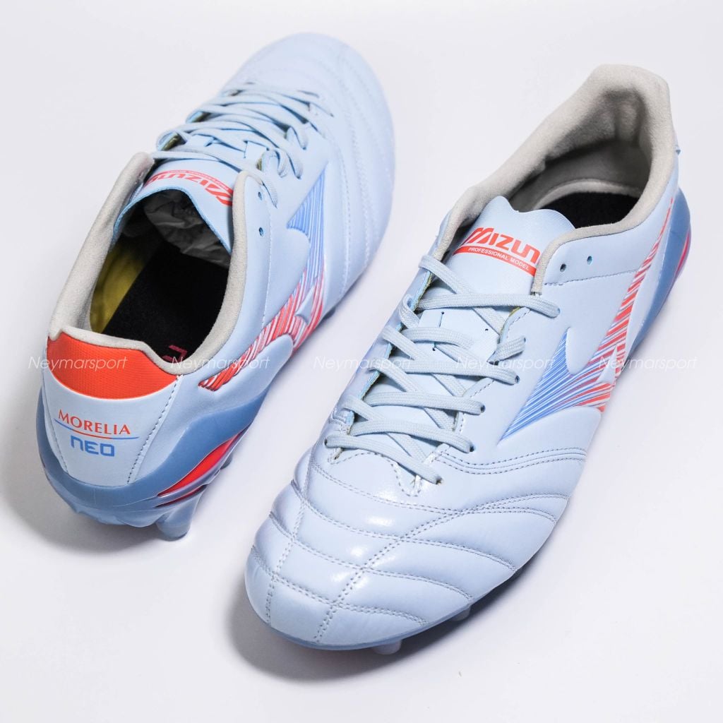 Giày đá bóng cỏ tự nhiên Mizuno Morelia Neo V Pro FG Serene Spark - Blue Finch/Cornflower Blue/Lava Orange P1GA268422