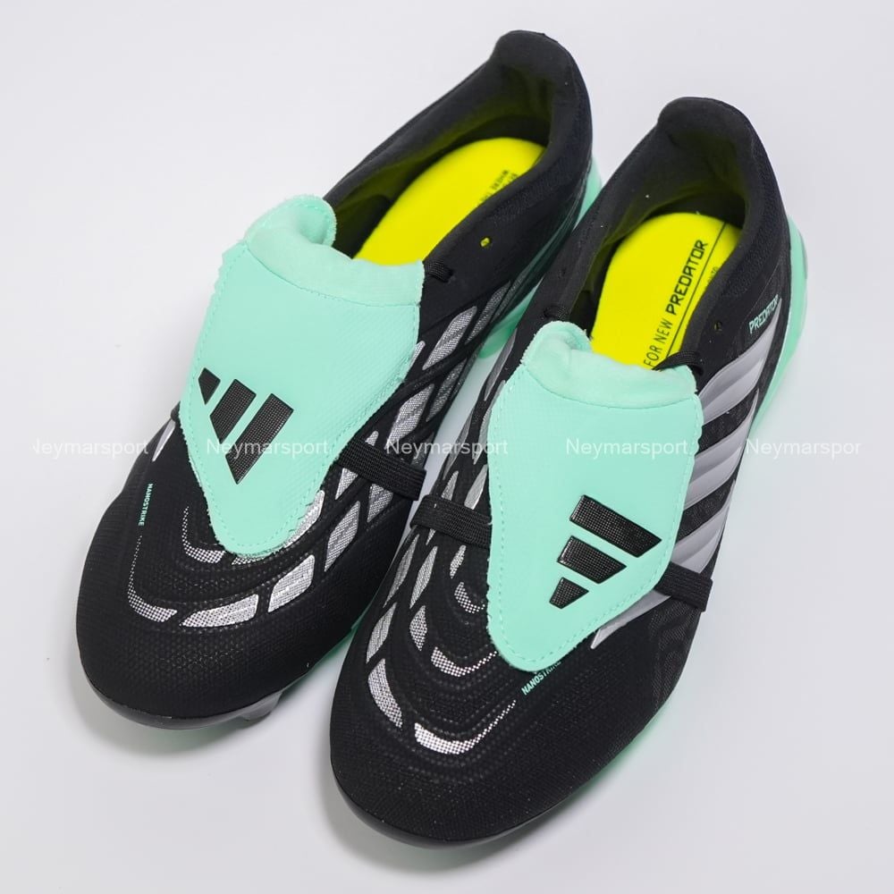 Giày đá bóng cỏ tự nhiên Adidas Predator League Fold-over Tongue FG Final Rush - Black/Mint JP6273
