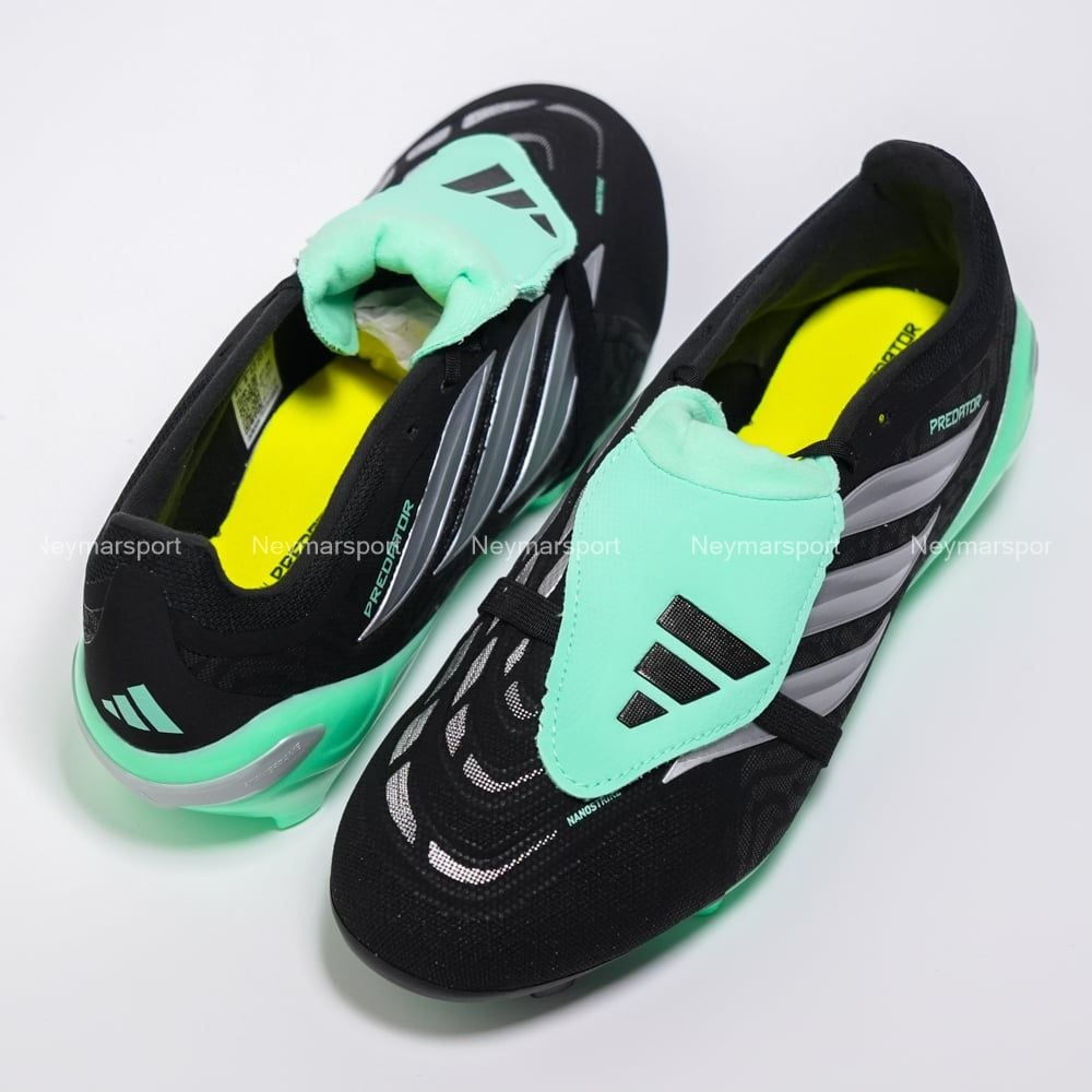 Giày đá bóng cỏ tự nhiên Adidas Predator League Fold-over Tongue FG Final Rush - Black/Mint JP6273