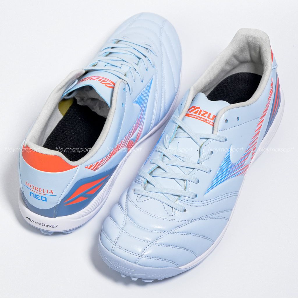 Giày đá bóng cỏ nhân tạo Mizuno Morelia Neo V Pro TF Serene Spark - Blue Finch/Cornflower Blue/Lava Orange P1GD268422
