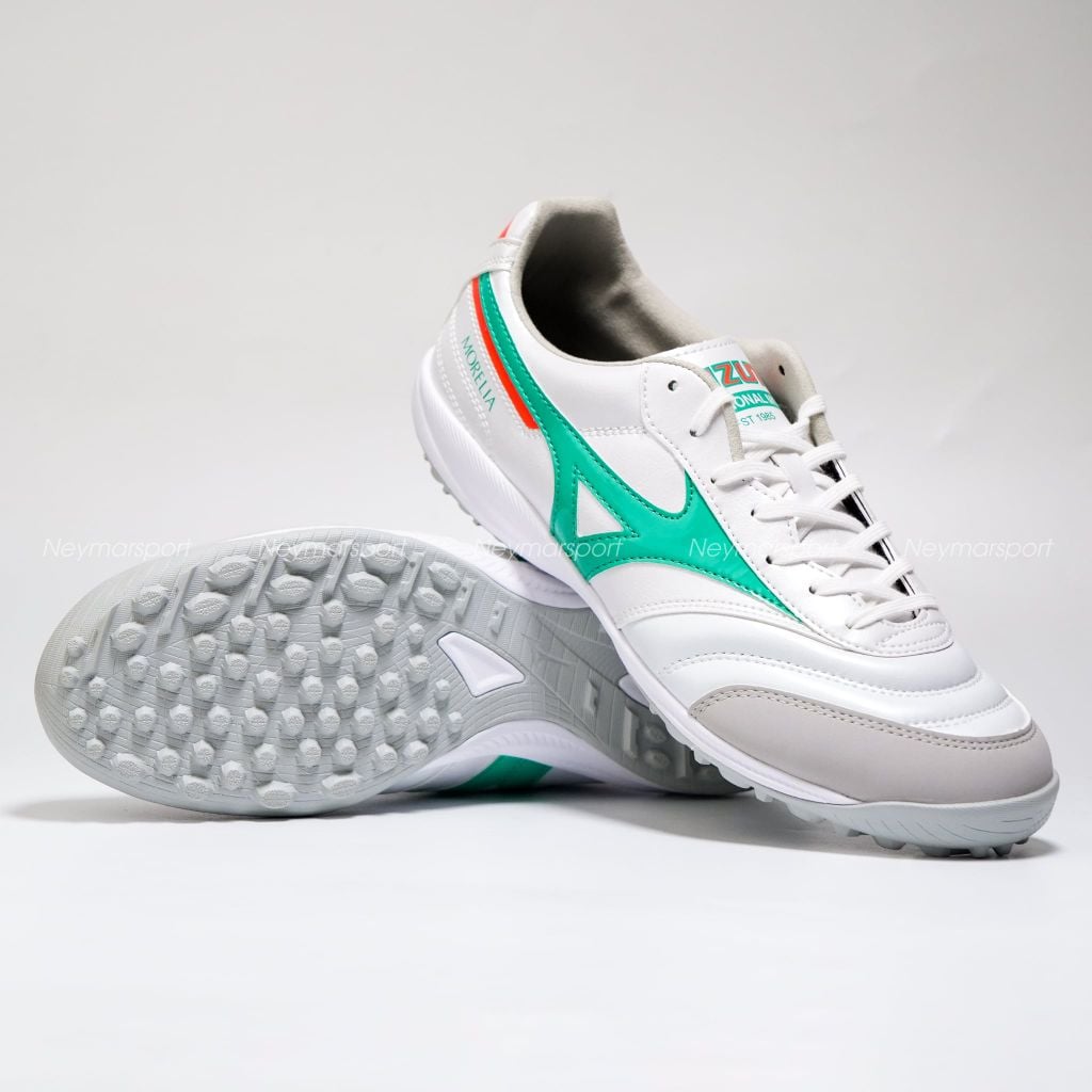 Giày đá bóng cỏ nhân tạo Mizuno Morelia Sala Pro AS TF Prism White - White/Arcadia/Lava Orange Q1GB261335