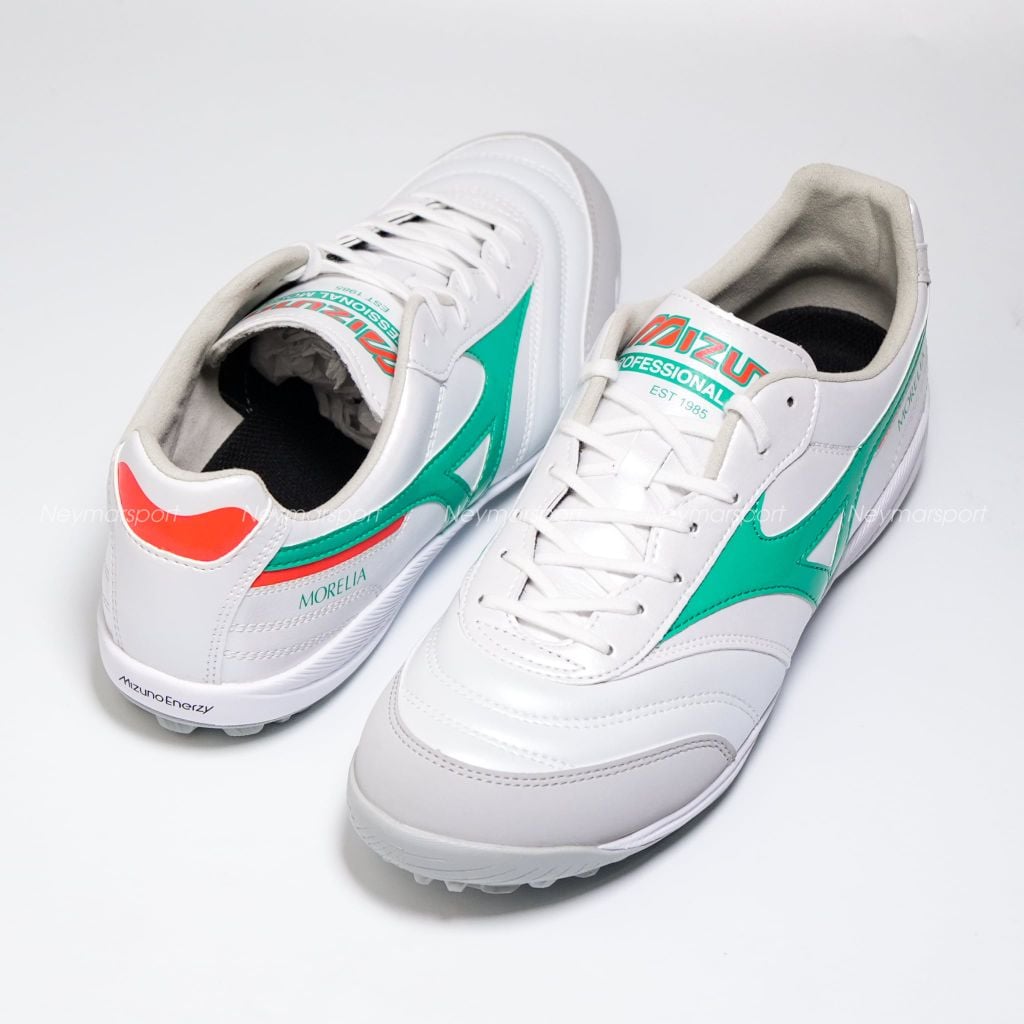 Giày đá bóng cỏ nhân tạo Mizuno Morelia Sala Pro AS TF Prism White - White/Arcadia/Lava Orange Q1GB261335