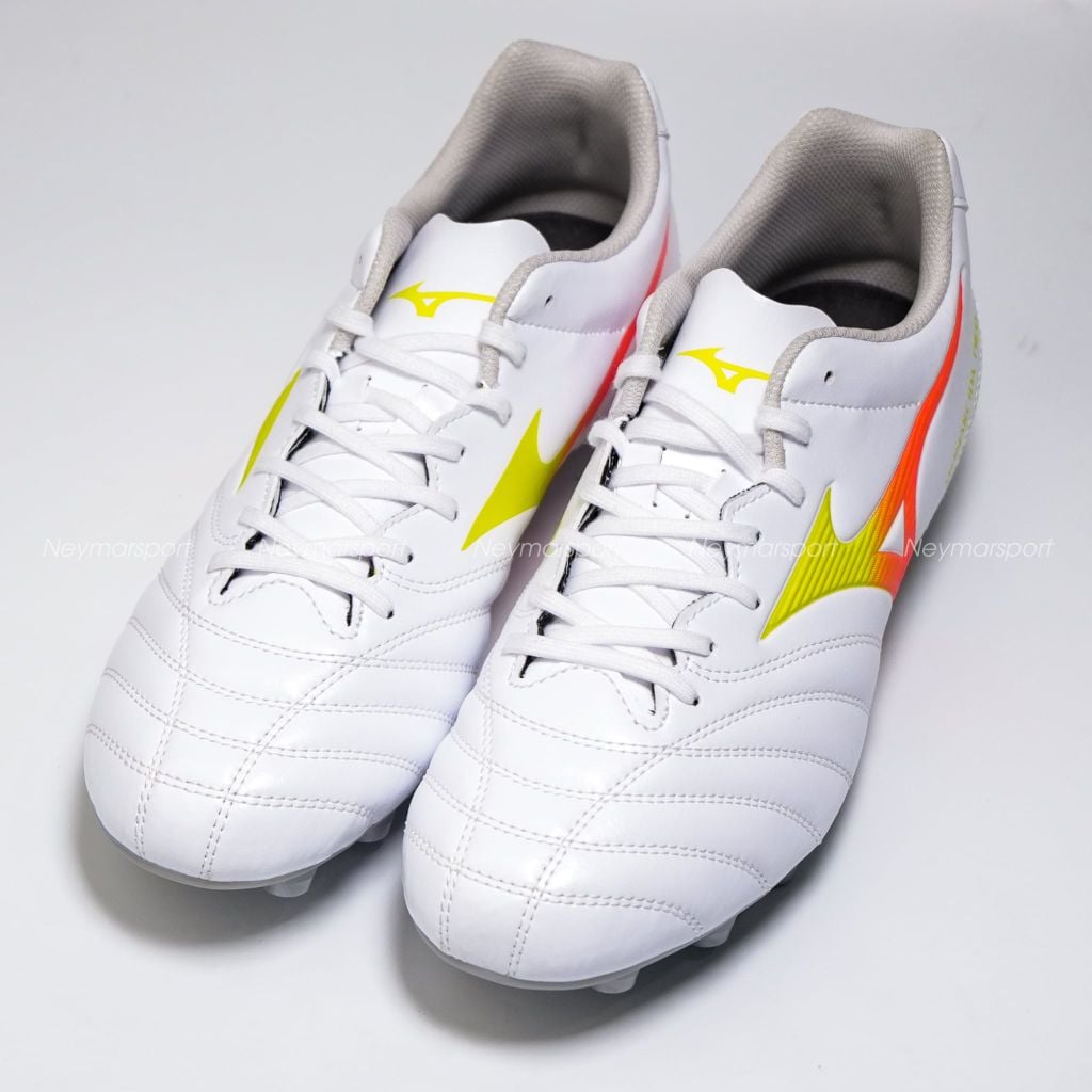 Giày đá bóng cỏ tự nhiên Mizuno Monarcida Neo III Select FG Prism White - White/Evening Primrose/Lava Orange P1GA262554