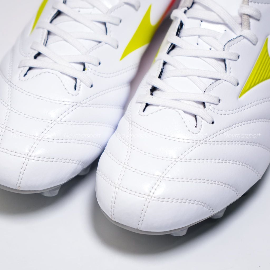 Giày đá bóng cỏ tự nhiên Mizuno Monarcida Neo III Select FG Prism White - White/Evening Primrose/Lava Orange P1GA262554