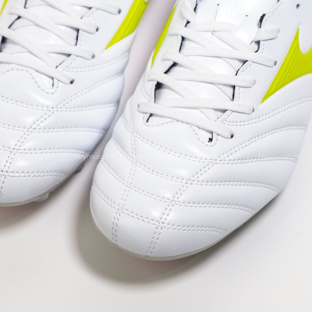 Giày đá bóng cỏ tự nhiên Mizuno Monarcida Neo III PRO FG Prism White - White/Evening Primrose/Lava Orange P1GA262254