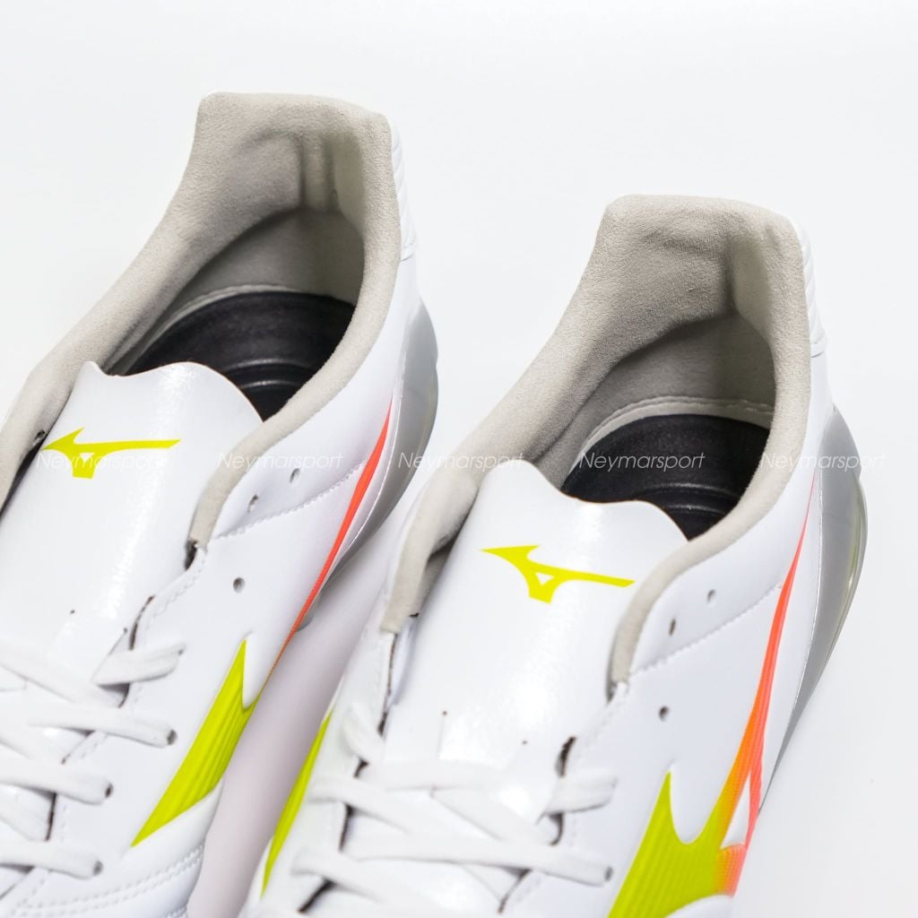 Giày đá bóng cỏ tự nhiên Mizuno Monarcida Neo III PRO FG Prism White - White/Evening Primrose/Lava Orange P1GA262254