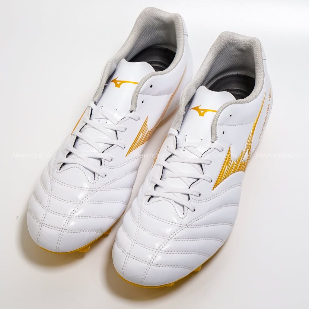 Giày đá bóng cỏ tự nhiên Mizuno Monarcida Neo III Select FG - White/Gold P1GA262550