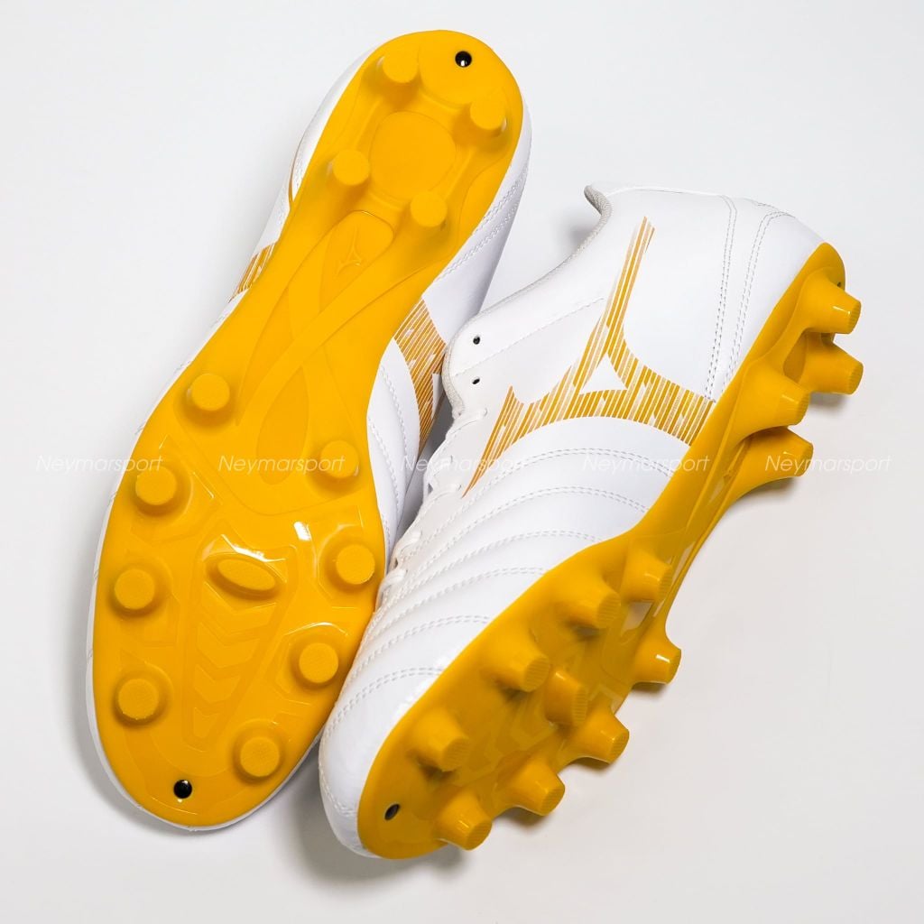 Giày đá bóng cỏ tự nhiên Mizuno Monarcida Neo III Select FG - White/Gold P1GA262550