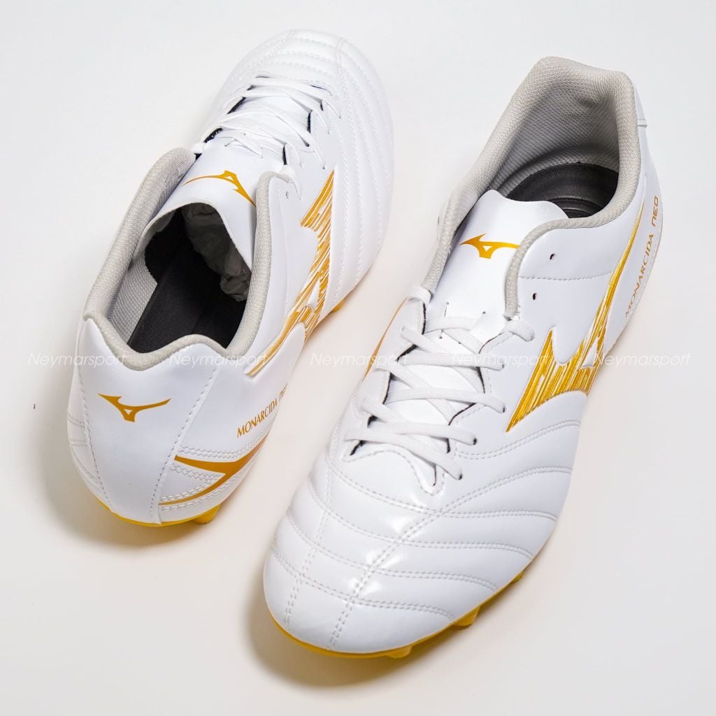 Giày đá bóng cỏ tự nhiên Mizuno Monarcida Neo III Select FG - White/Gold P1GA262550