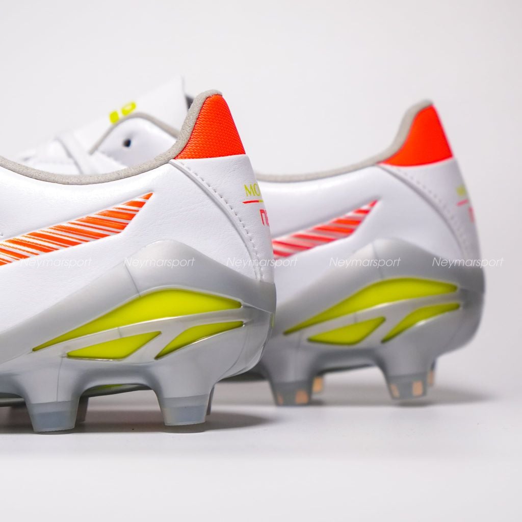 Giày đá bóng cỏ tự nhiên Mizuno Morelia Neo V Pro FG Prism White - White/Evening Primrose/Lava Orange P1GA268454