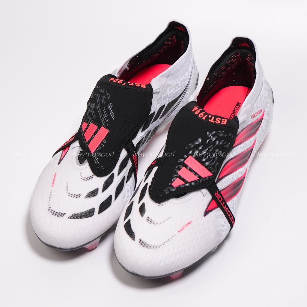 Giày đá bóng cỏ tự nhiên adidas Predator Elite Fold-over Tongue FG Chaos or Control - Footwear White/Solar Turbo/Core Black JP6248