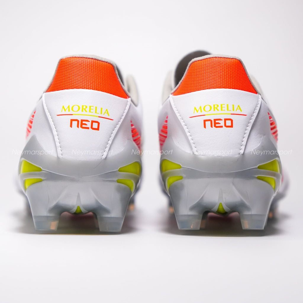Giày đá bóng cỏ tự nhiên Mizuno Morelia Neo V Pro FG Prism White - White/Evening Primrose/Lava Orange P1GA268454