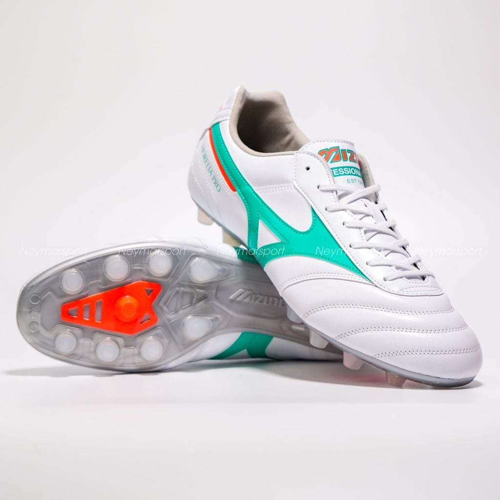 Giày đá bóng cỏ tự nhiên Mizuno Morelia II Pro FG Prism White - White/Arcadia P1GA260635