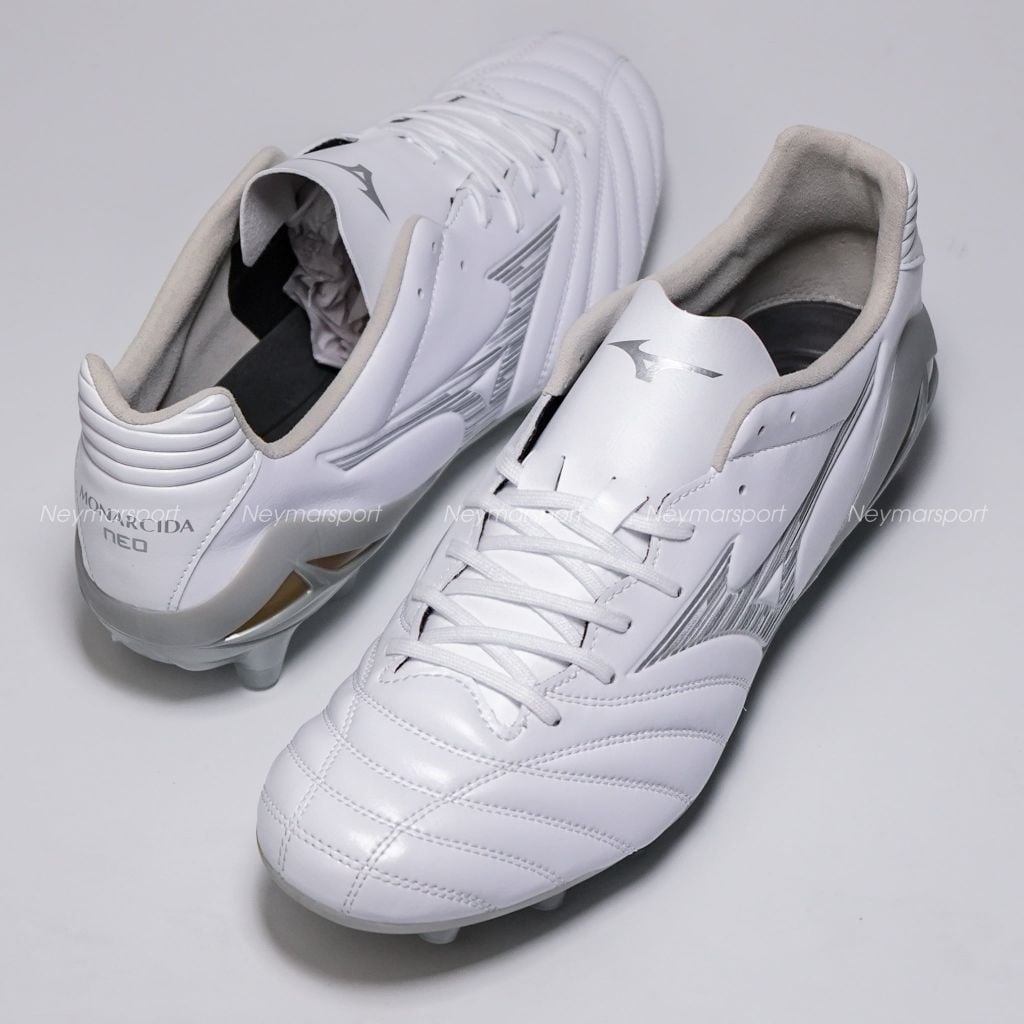 Giày đá bóng cỏ tự nhiên Mizuno Monarcida Neo III PRO FG - White/Silver P1GA262204