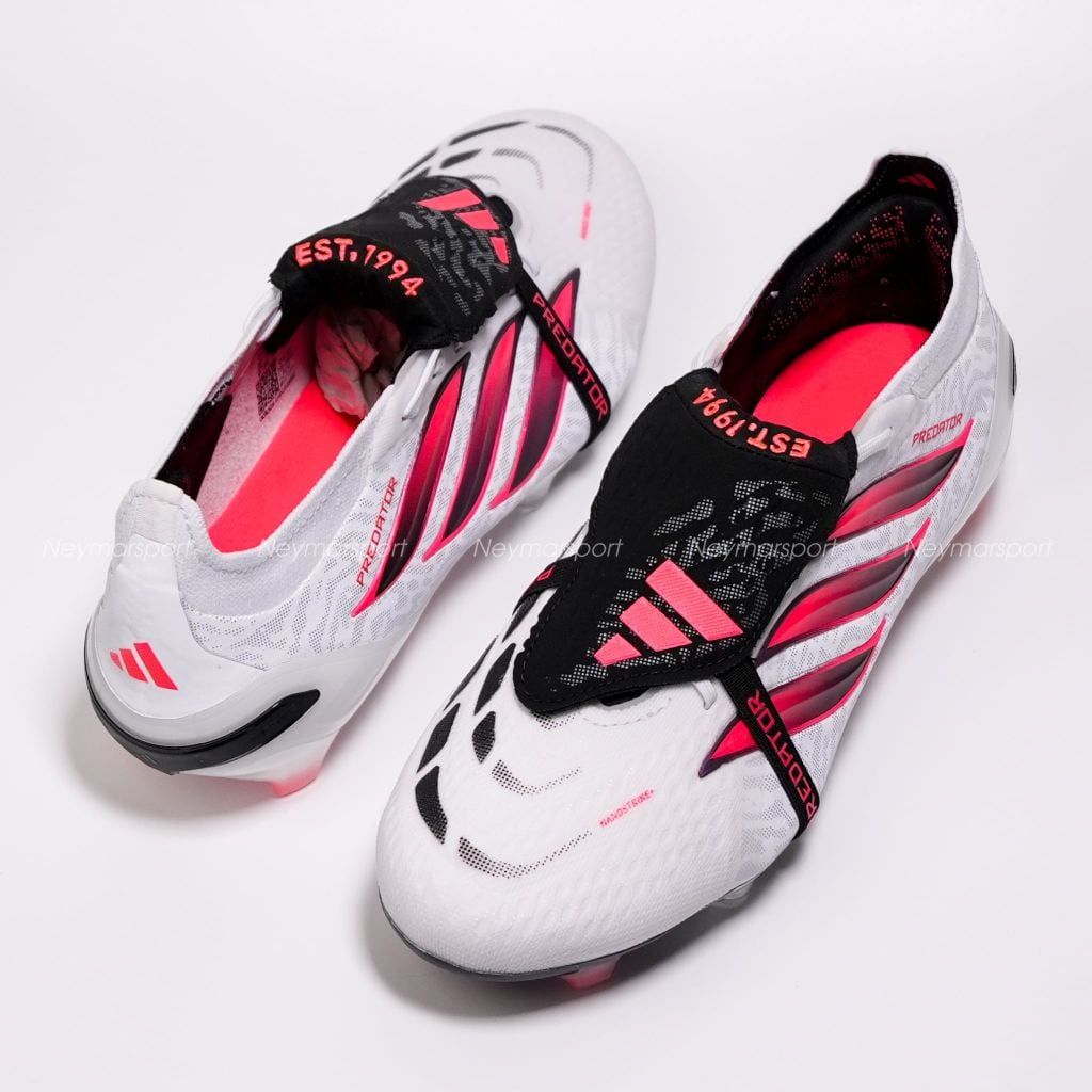 Giày đá bóng cỏ tự nhiên adidas Predator Elite Fold-over Tongue FG Chaos or Control - Footwear White/Solar Turbo/Core Black JP6248