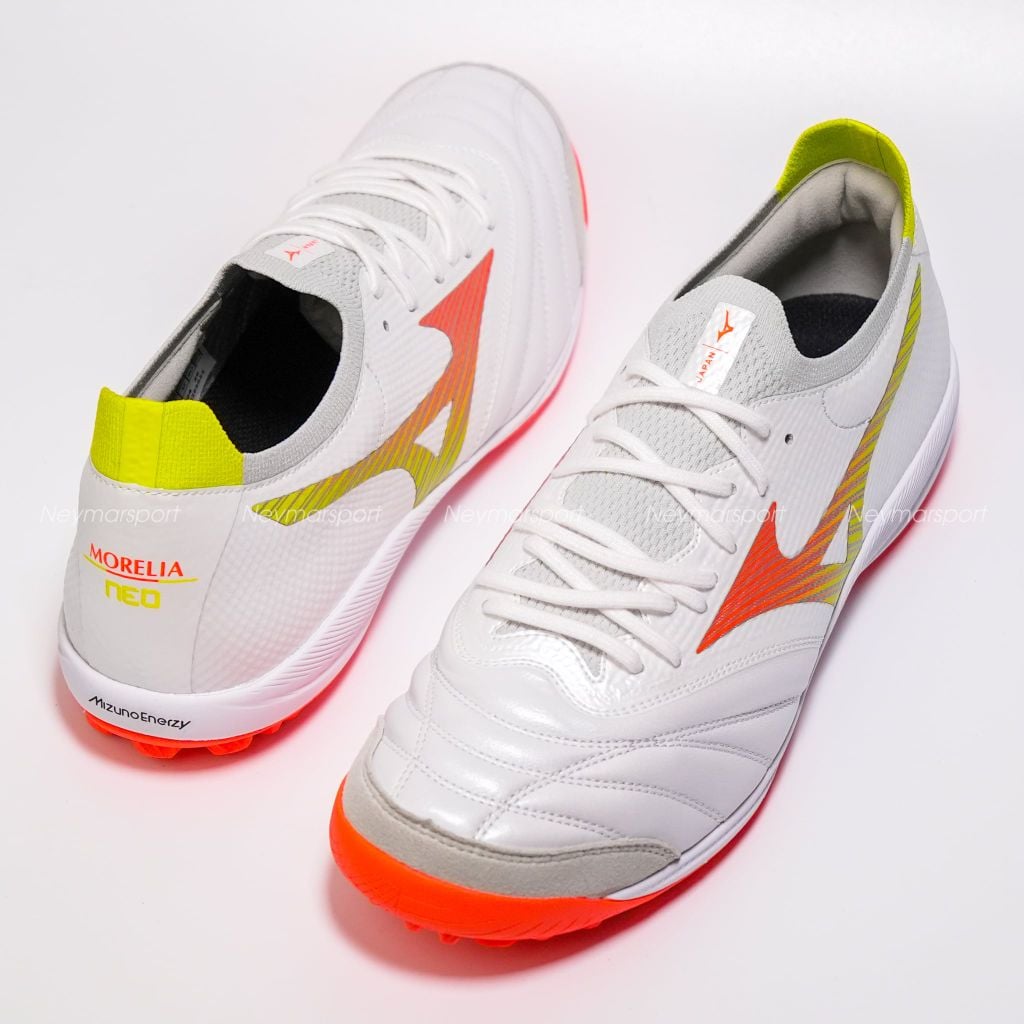 Giày đá bóng cỏ nhân tạo Mizuno Morelia Sala Beta Japan TF Prism White - White/Evening Primrose/Lava Orange Q1GB269054